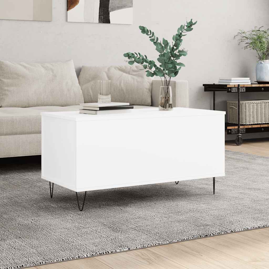 vidaXL Coffee Table White 90x44.5x45 cm Engineered Wood 1