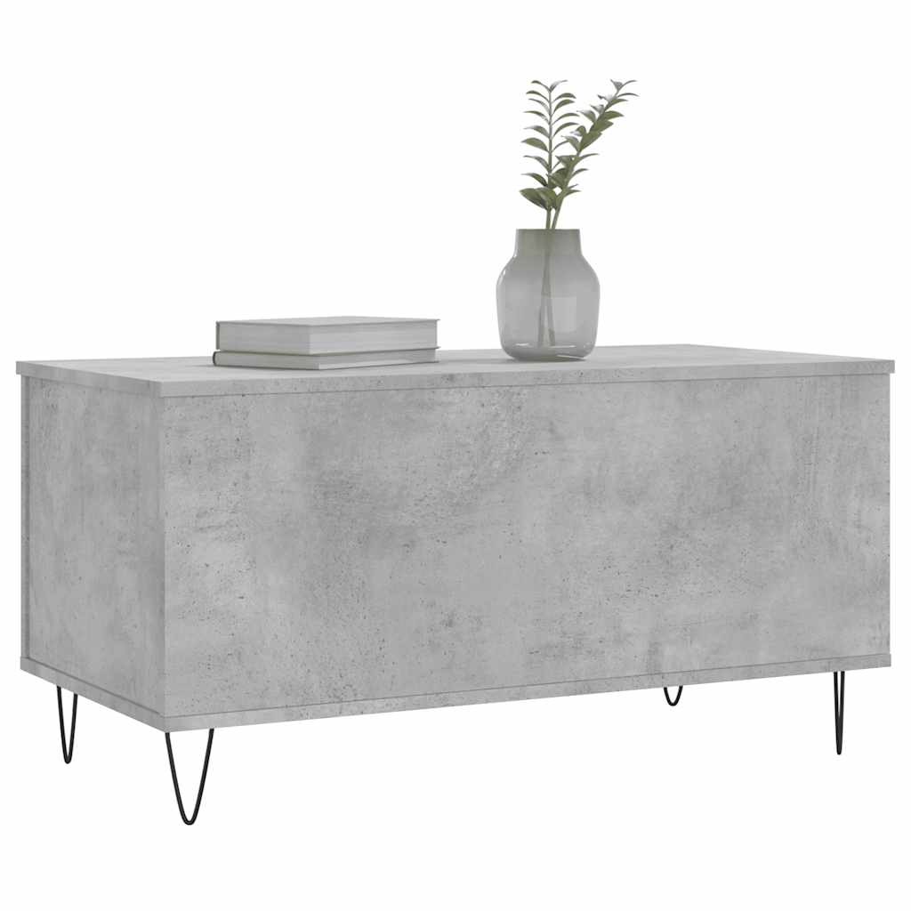 vidaXL Coffee Table Concrete Grey 90x44.5x45 cm Engineered Wood 4