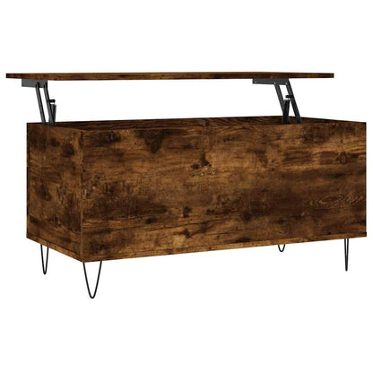 vidaXL Coffee Table Smoked Oak 90x44.5x45 cm Engineered Wood 2