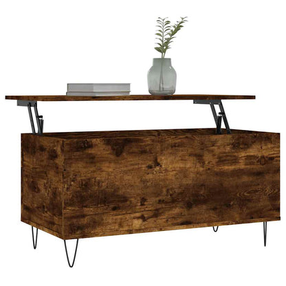 vidaXL Coffee Table Smoked Oak 90x44.5x45 cm Engineered Wood 3