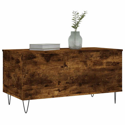 vidaXL Coffee Table Smoked Oak 90x44.5x45 cm Engineered Wood 4