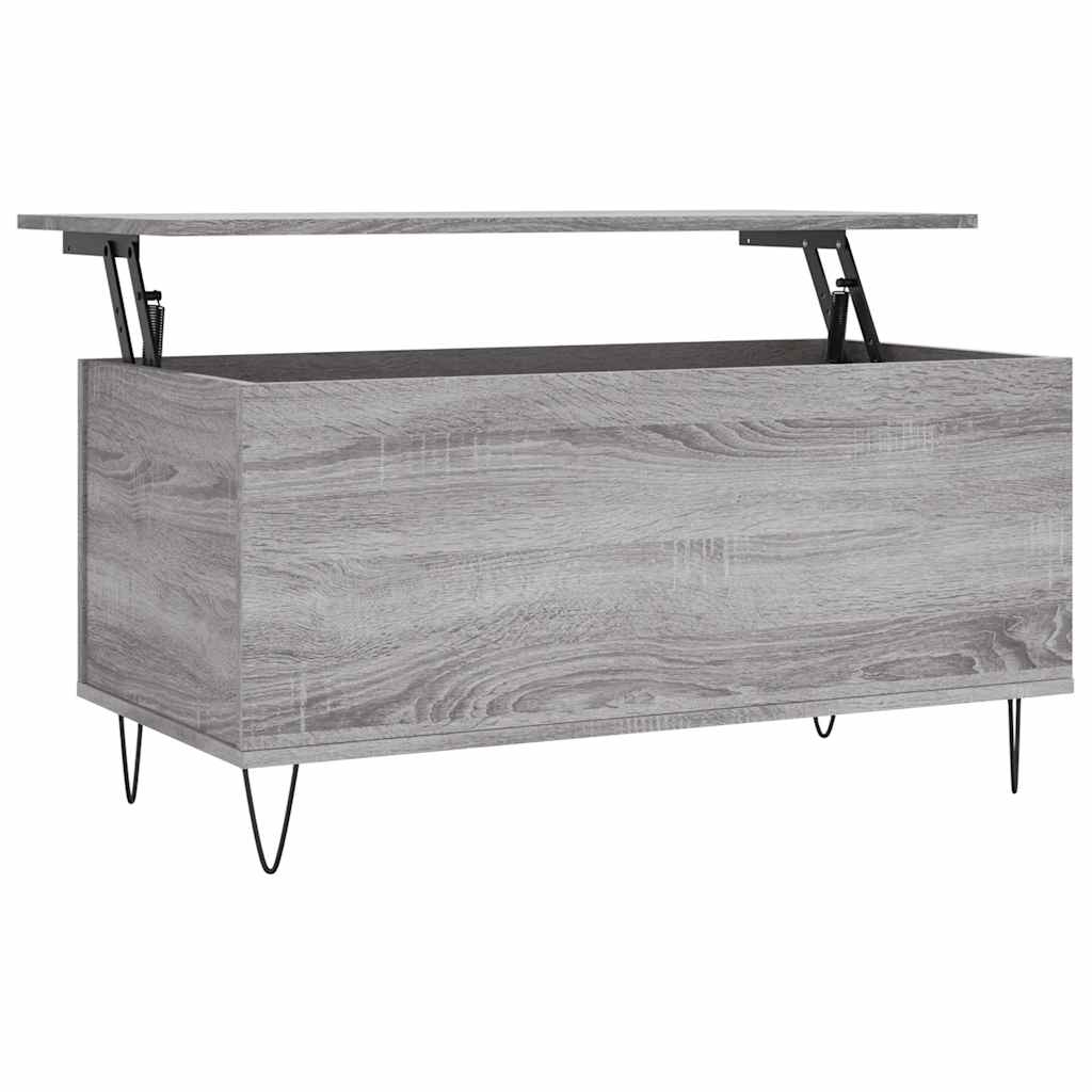 vidaXL Coffee Table Grey Sonoma 90x44.5x45 cm Engineered Wood 2
