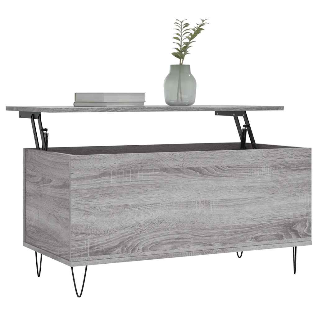 vidaXL Coffee Table Grey Sonoma 90x44.5x45 cm Engineered Wood 3