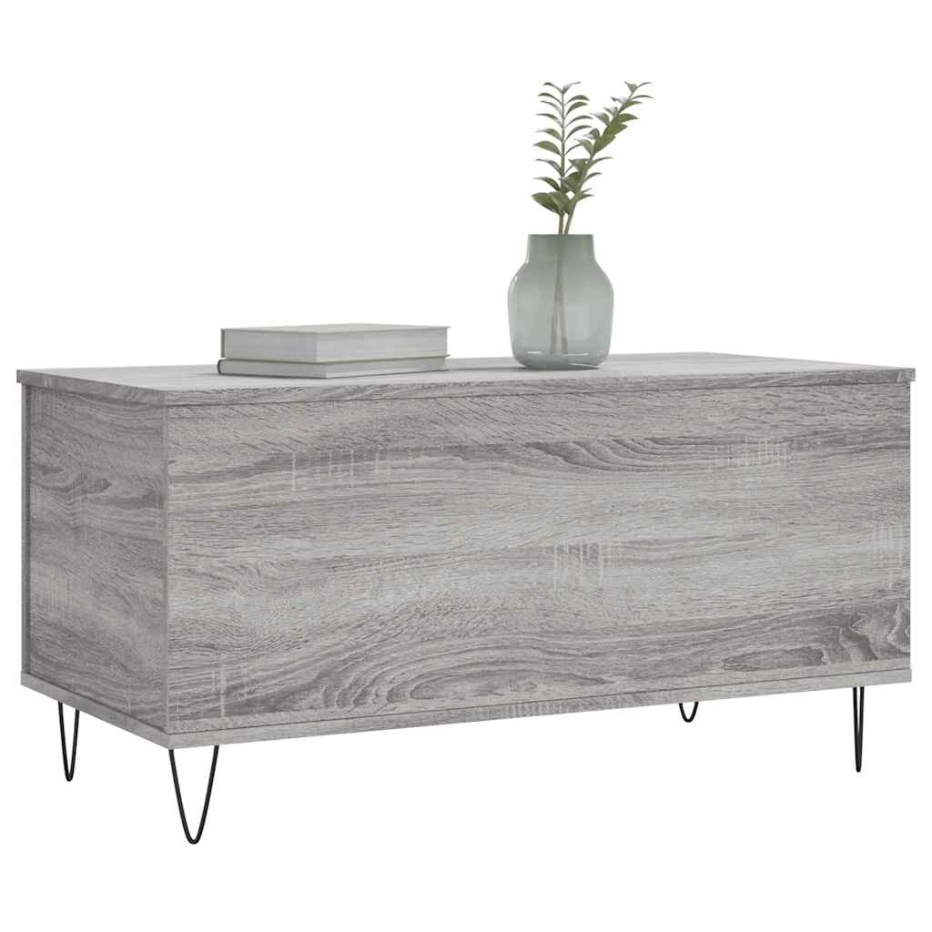 vidaXL Coffee Table Grey Sonoma 90x44.5x45 cm Engineered Wood 4