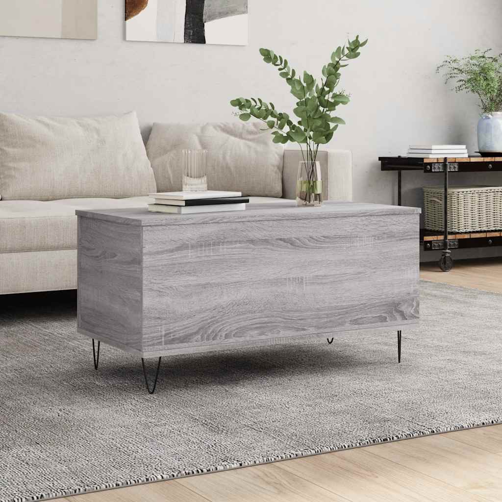 vidaXL Coffee Table Grey Sonoma 90x44.5x45 cm Engineered Wood 1