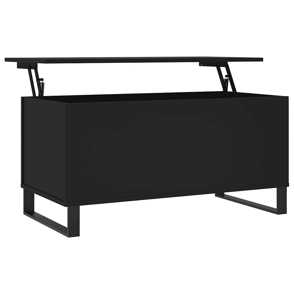 vidaXL Coffee Table Black 90x44.5x45 cm Engineered Wood 2