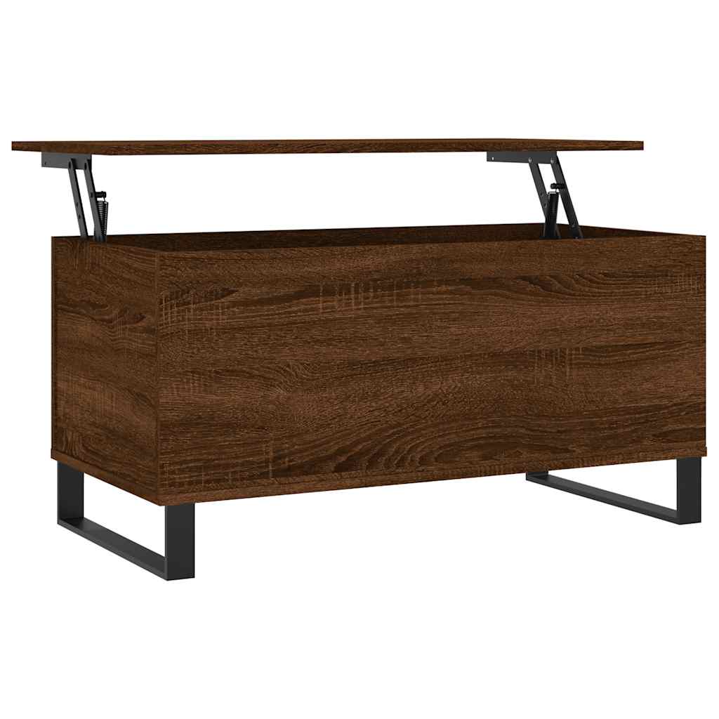vidaXL Coffee Table Brown Oak 90x44.5x45 cm Engineered Wood 2