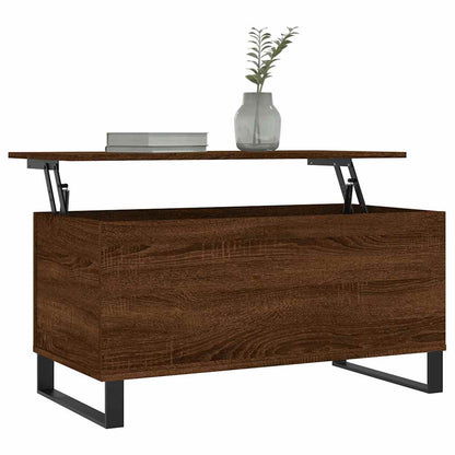 vidaXL Coffee Table Brown Oak 90x44.5x45 cm Engineered Wood 3