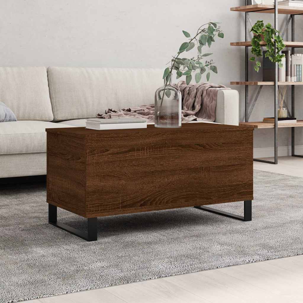 vidaXL Coffee Table Brown Oak 90x44.5x45 cm Engineered Wood 1