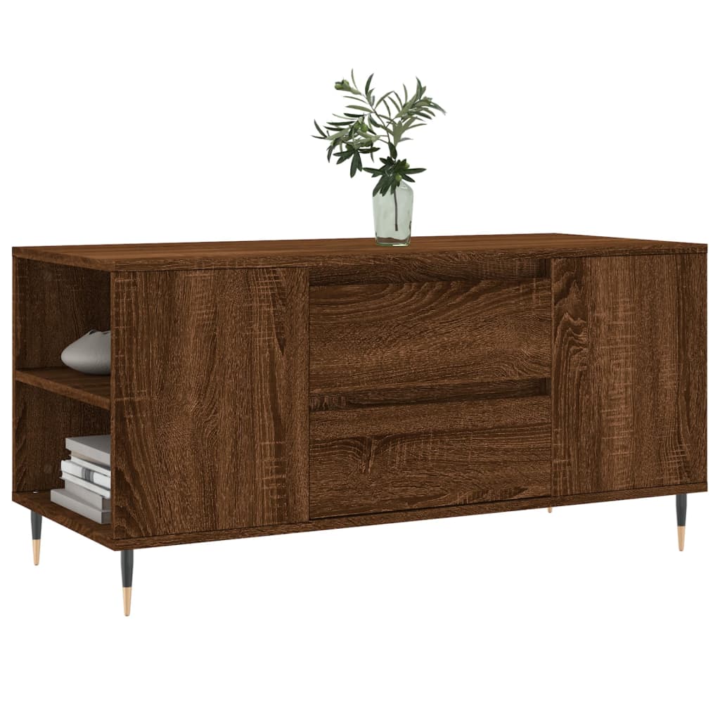 vidaXL Coffee Table Brown Oak 102x44.5x50 cm Engineered Wood 3