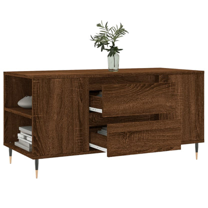 vidaXL Coffee Table Brown Oak 102x44.5x50 cm Engineered Wood 4