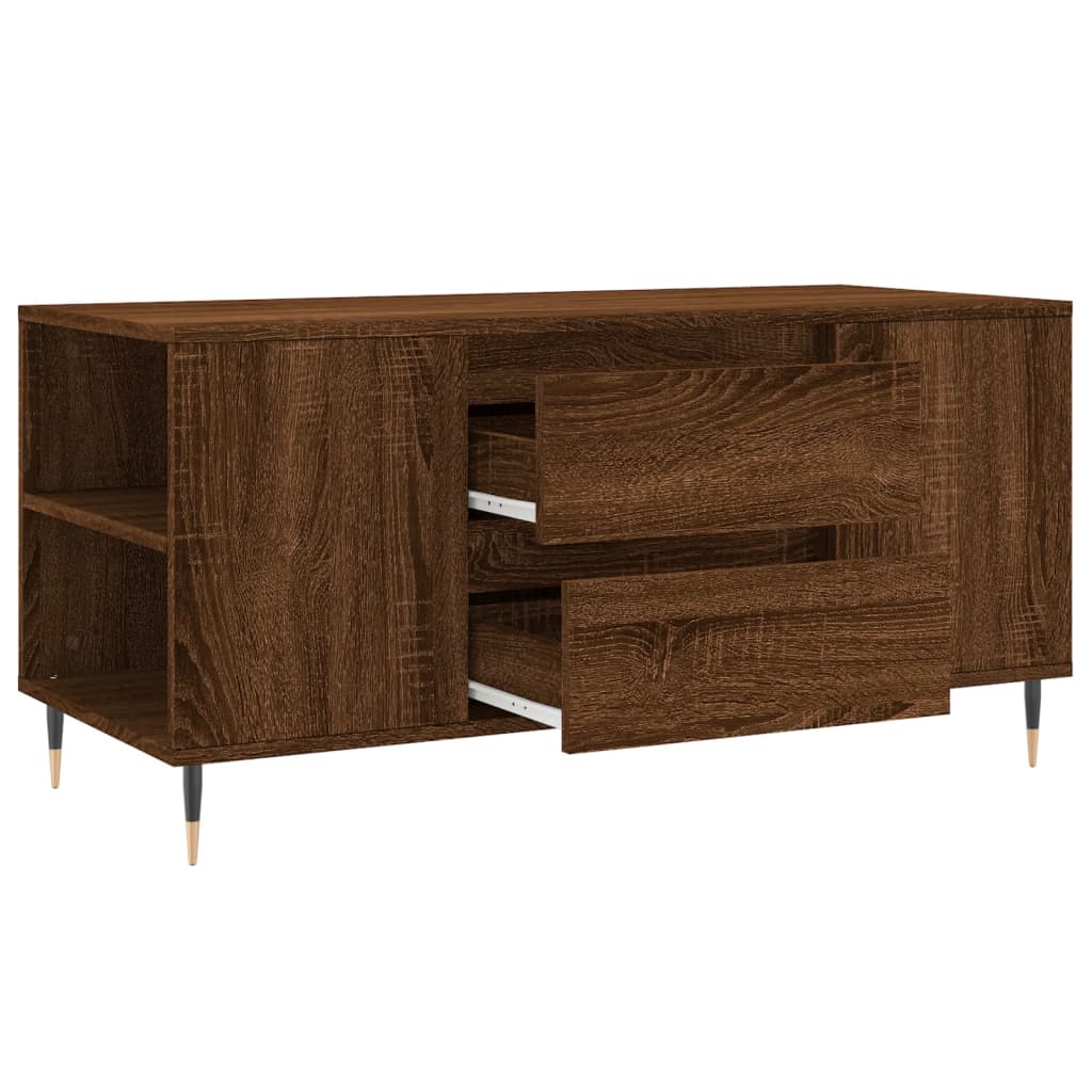 vidaXL Coffee Table Brown Oak 102x44.5x50 cm Engineered Wood 6