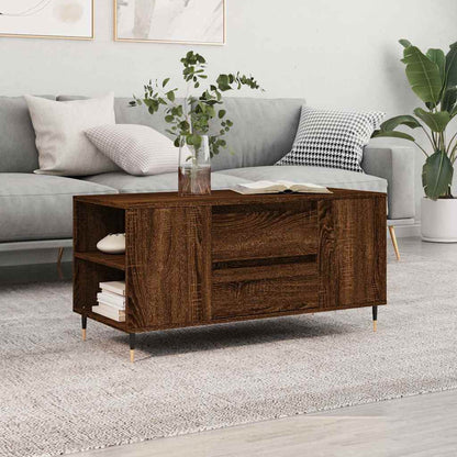 vidaXL Coffee Table Brown Oak 102x44.5x50 cm Engineered Wood 1