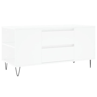 vidaXL Coffee Table White 102x44.5x50 cm Engineered Wood 2