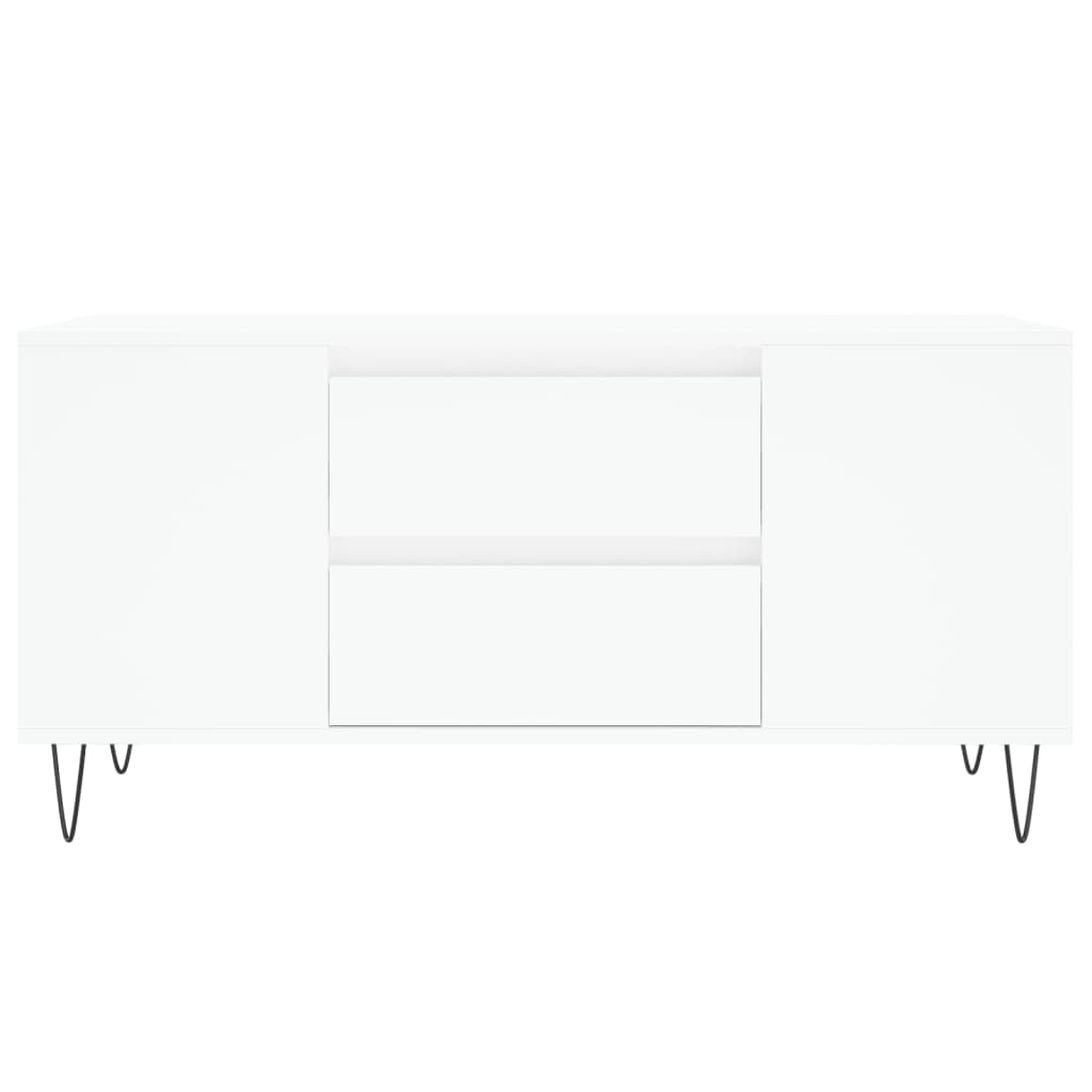 vidaXL Coffee Table White 102x44.5x50 cm Engineered Wood 5