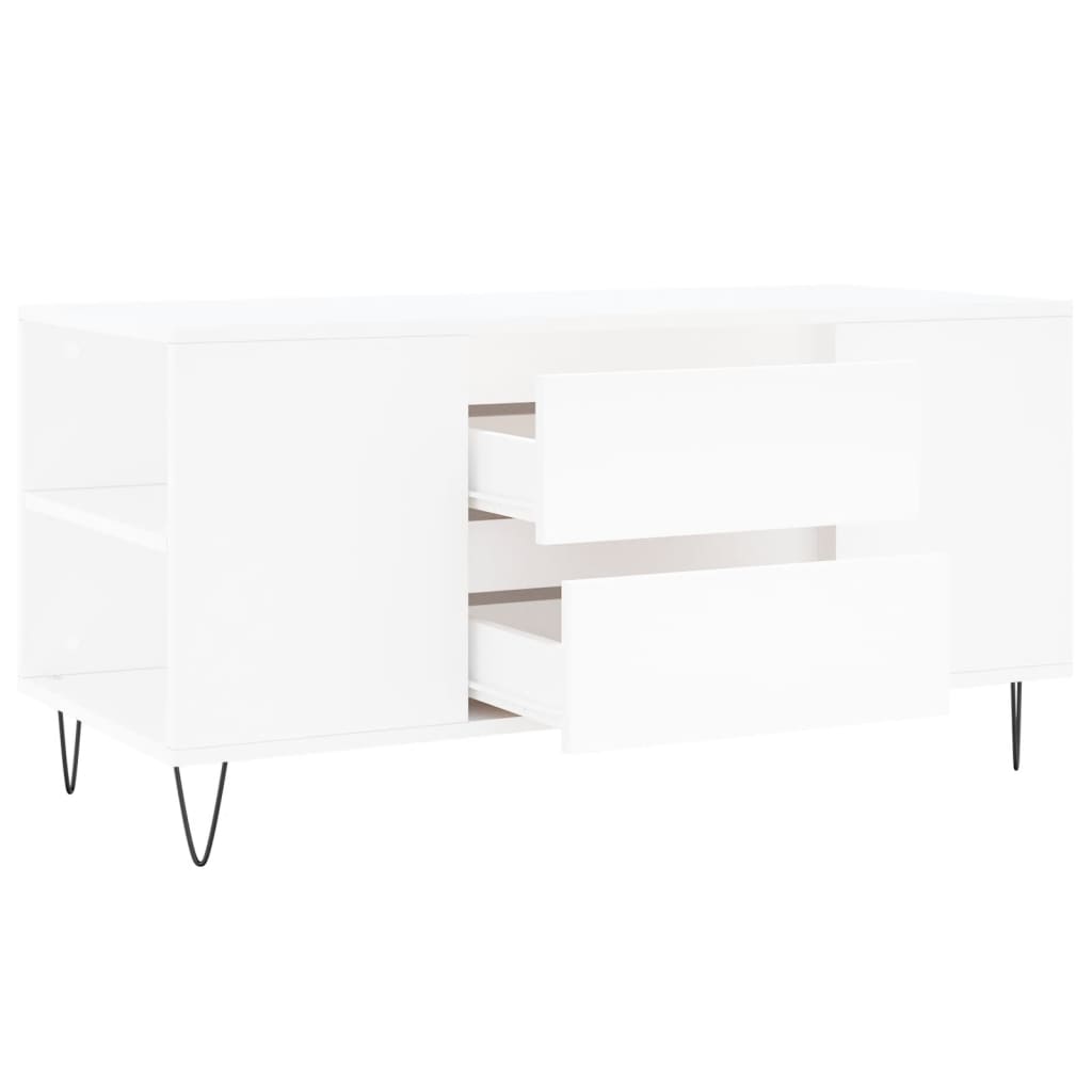 vidaXL Coffee Table White 102x44.5x50 cm Engineered Wood 6