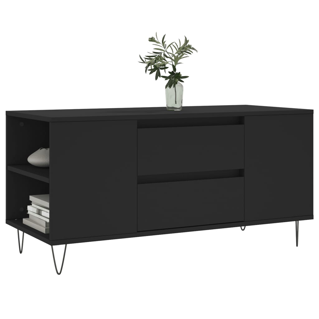 vidaXL Coffee Table Black 102x44.5x50 cm Engineered Wood 3