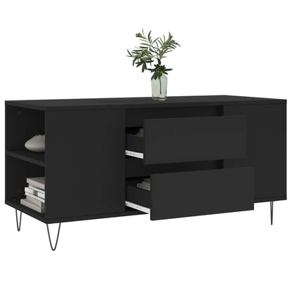 vidaXL Coffee Table Black 102x44.5x50 cm Engineered Wood 4
