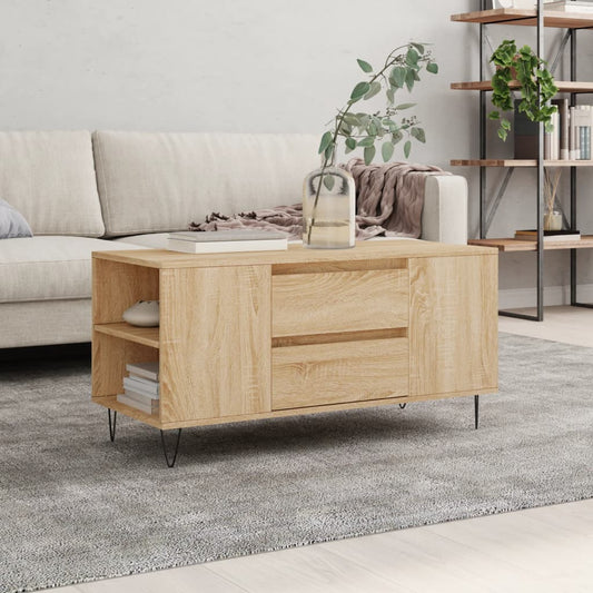 vidaXL Coffee Table Sonoma Oak 102x44,5x50 cm Engineered Wood 1