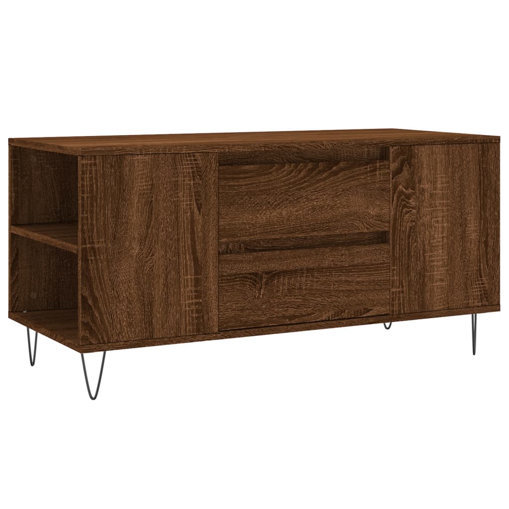 vidaXL Coffee Table Brown Oak 102x44.5x50 cm Engineered Wood 2