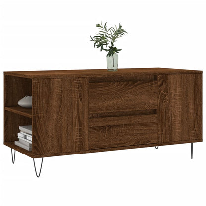 vidaXL Coffee Table Brown Oak 102x44.5x50 cm Engineered Wood 3