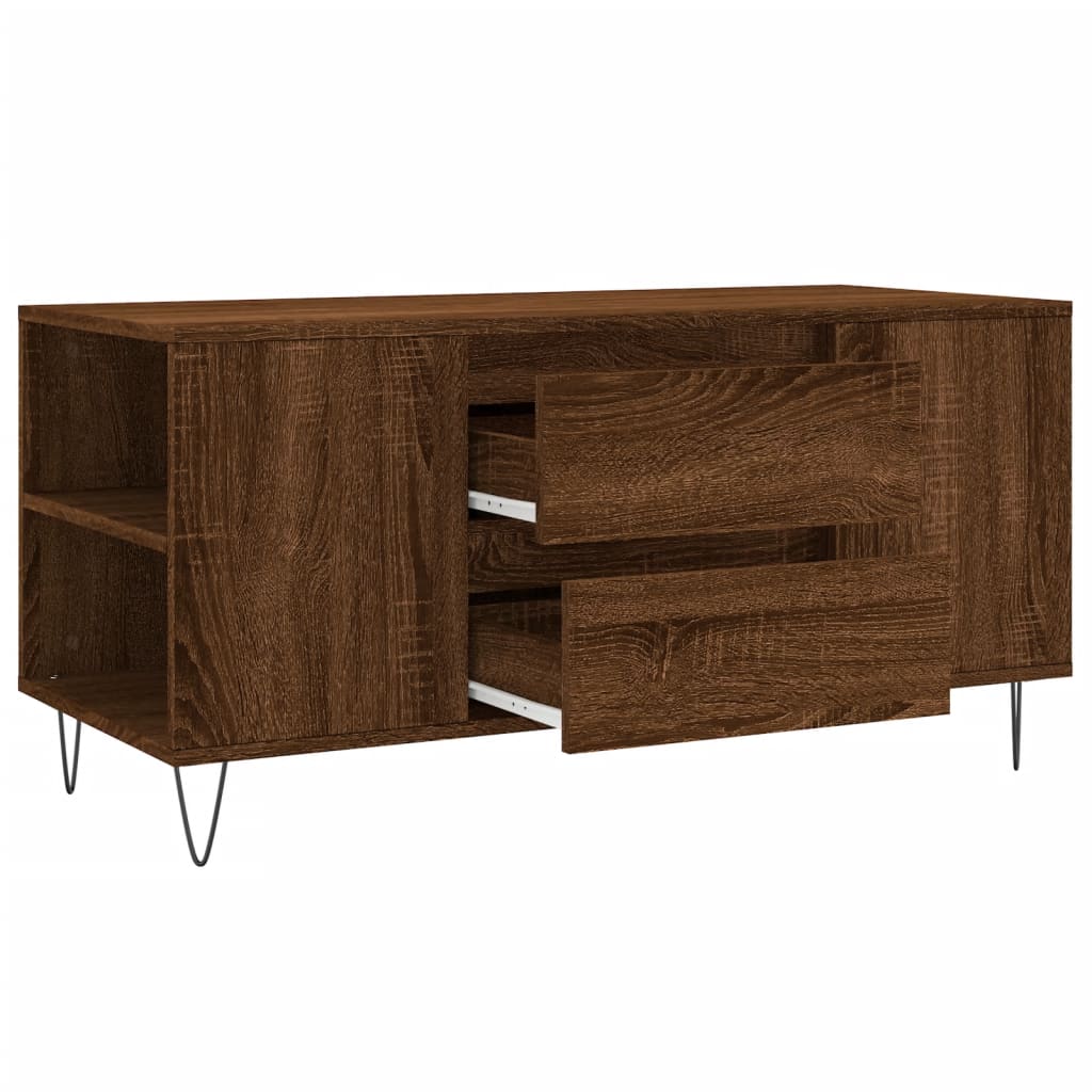 vidaXL Coffee Table Brown Oak 102x44.5x50 cm Engineered Wood 6