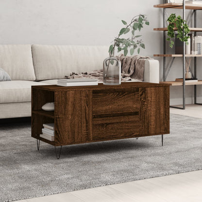 vidaXL Coffee Table Brown Oak 102x44.5x50 cm Engineered Wood 1