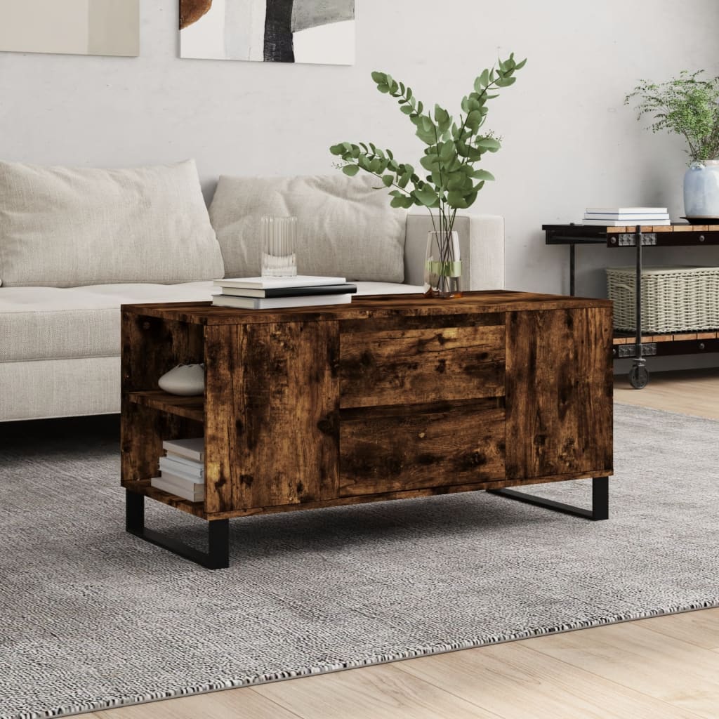 Coffee Table 102x44,5x50 cm Engineered Wood Smoked oak