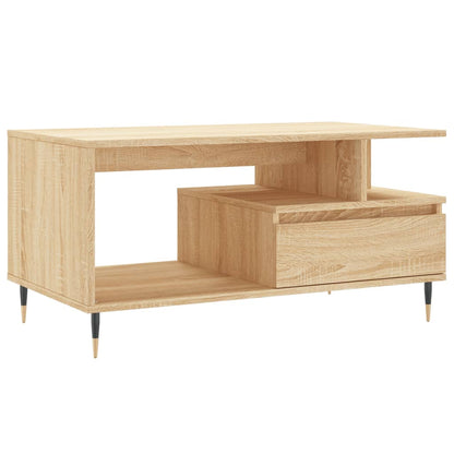 vidaXL Coffee Table Sonoma Oak 90x49x45 cm Engineered Wood 2