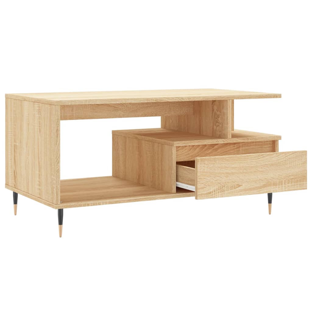 vidaXL Coffee Table Sonoma Oak 90x49x45 cm Engineered Wood 6