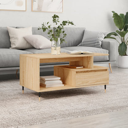 vidaXL Coffee Table Sonoma Oak 90x49x45 cm Engineered Wood 1