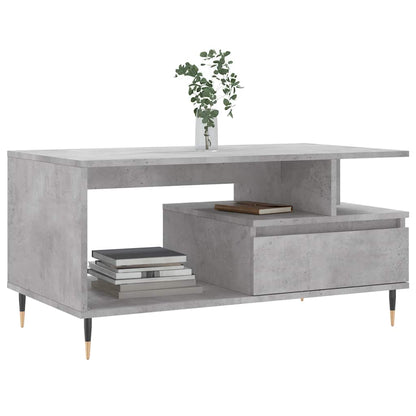 vidaXL Coffee Table Concrete Grey 90x49x45 cm Engineered Wood 3
