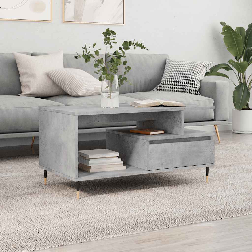 vidaXL Coffee Table Concrete Grey 90x49x45 cm Engineered Wood 1