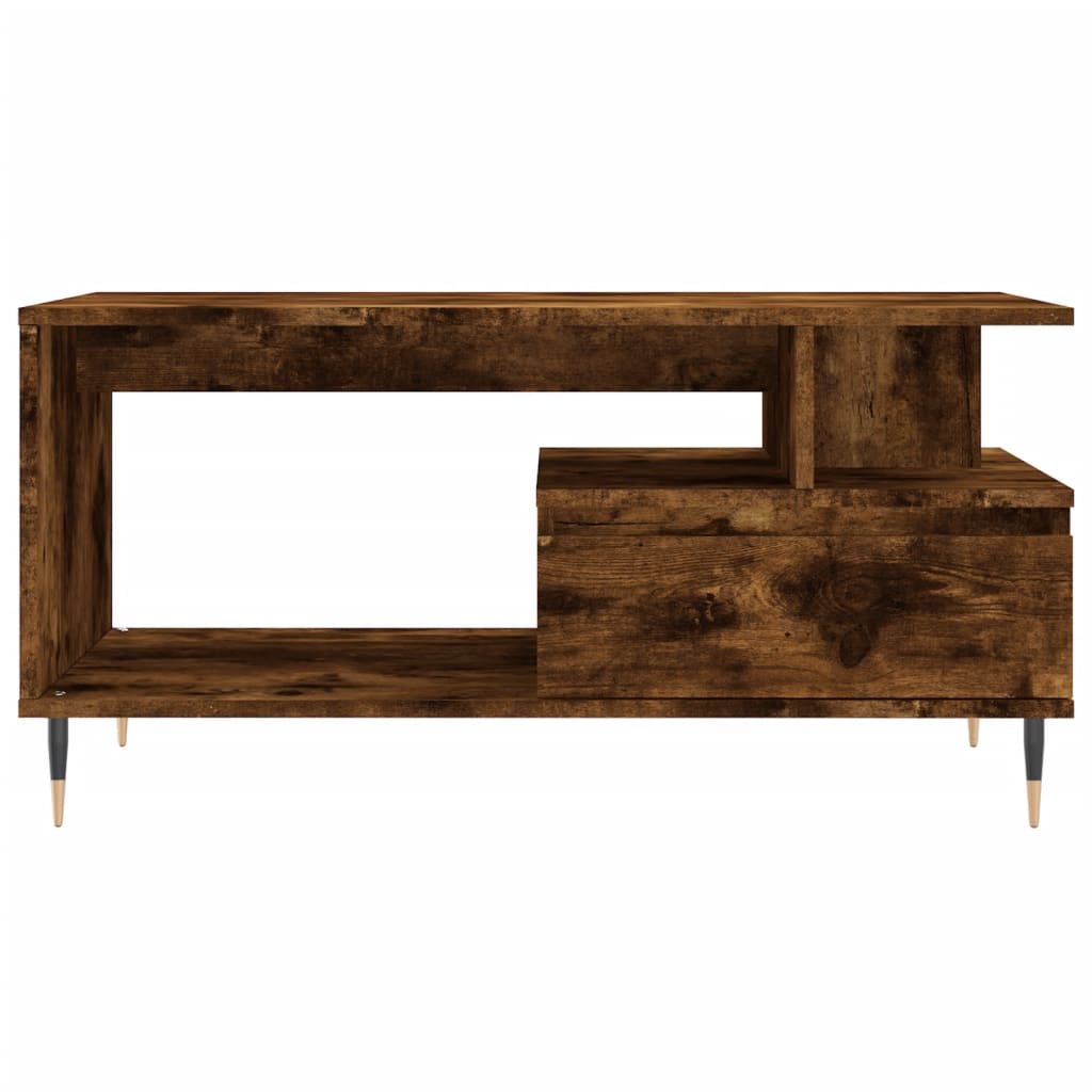 vidaXL Coffee Table Smoked Oak 90x49x45 cm Engineered Wood 5
