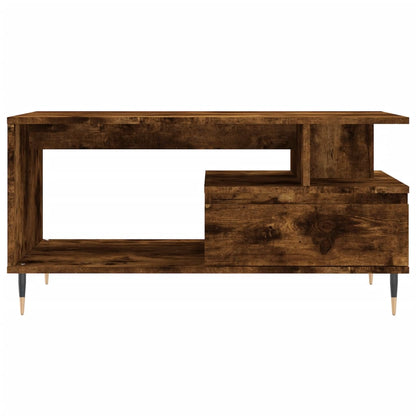 vidaXL Coffee Table Smoked Oak 90x49x45 cm Engineered Wood 5