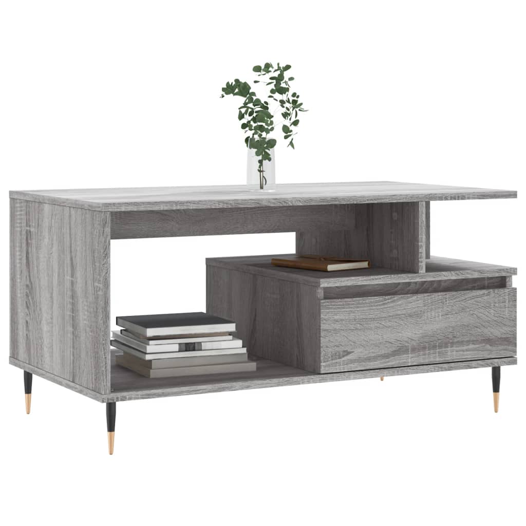 vidaXL Coffee Table Grey Sonoma 90x49x45 cm Engineered Wood 3