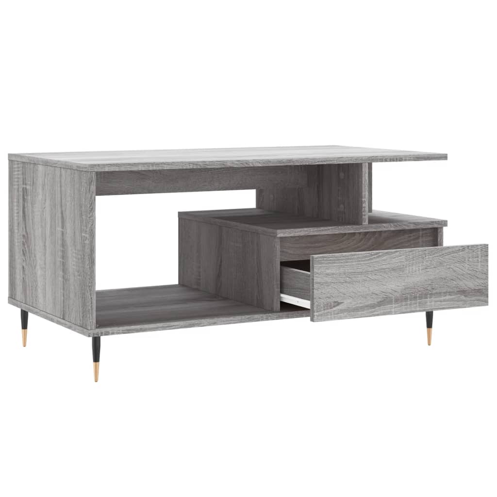 vidaXL Coffee Table Grey Sonoma 90x49x45 cm Engineered Wood 6