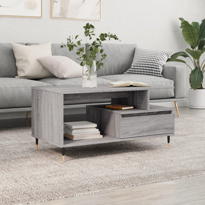 vidaXL Coffee Table Grey Sonoma 90x49x45 cm Engineered Wood 1