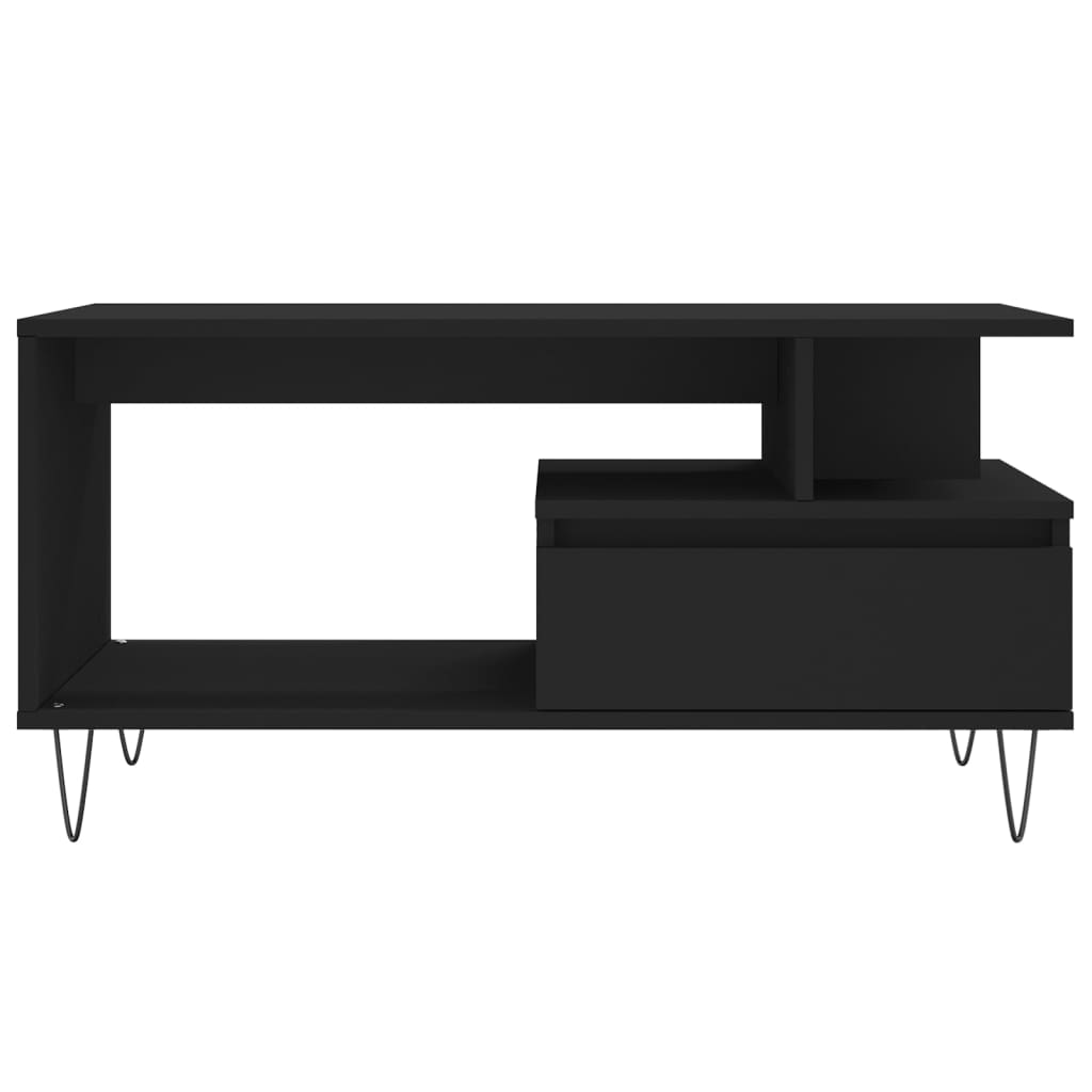 vidaXL Coffee Table Black 90x49x45 cm Engineered Wood 5
