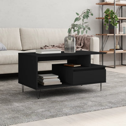 vidaXL Coffee Table Black 90x49x45 cm Engineered Wood 1