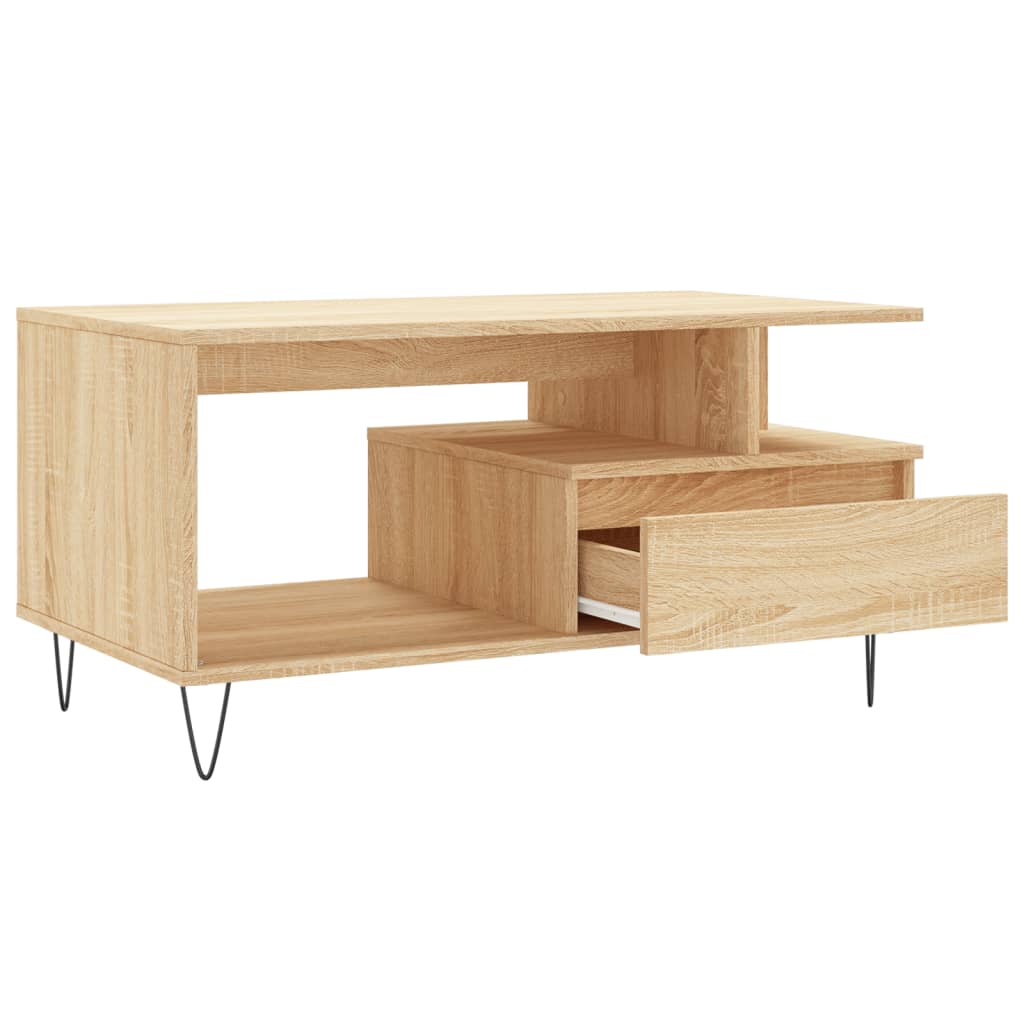 vidaXL Coffee Table Sonoma Oak 90x49x45 cm Engineered Wood 6