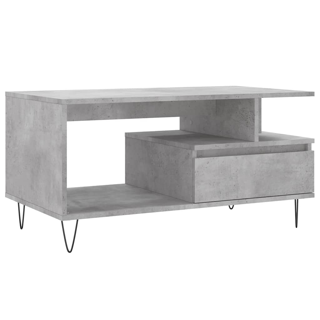 vidaXL Coffee Table Concrete Grey 90x49x45 cm Engineered Wood 2