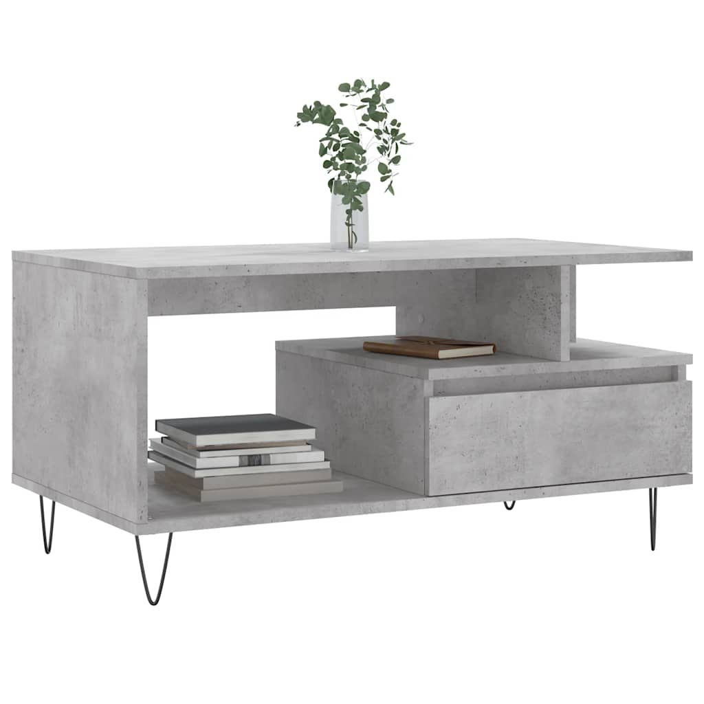 vidaXL Coffee Table Concrete Grey 90x49x45 cm Engineered Wood 3