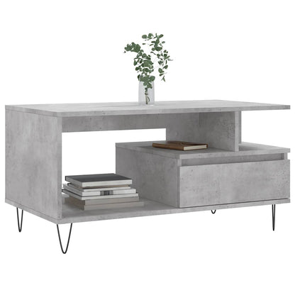 vidaXL Coffee Table Concrete Grey 90x49x45 cm Engineered Wood 3