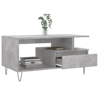 vidaXL Coffee Table Concrete Grey 90x49x45 cm Engineered Wood 4