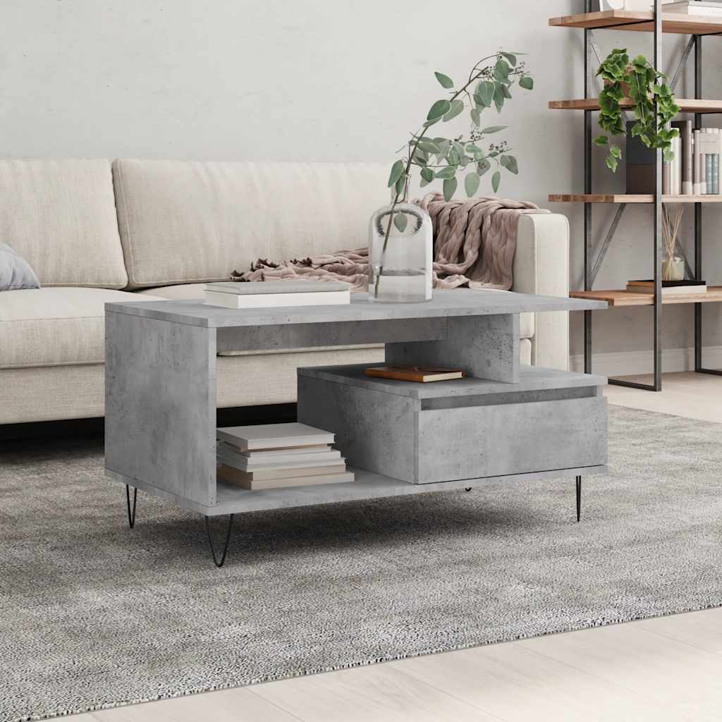 vidaXL Coffee Table Concrete Grey 90x49x45 cm Engineered Wood 1