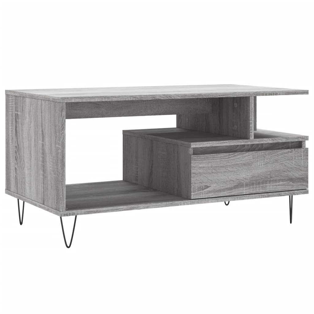 vidaXL Coffee Table Grey Sonoma 90x49x45 cm Engineered Wood 2