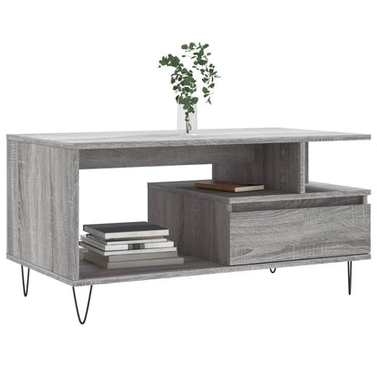 vidaXL Coffee Table Grey Sonoma 90x49x45 cm Engineered Wood 3