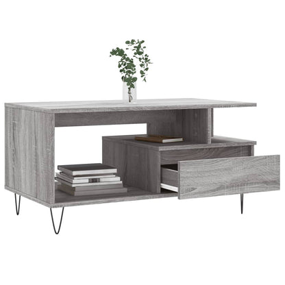 vidaXL Coffee Table Grey Sonoma 90x49x45 cm Engineered Wood 4