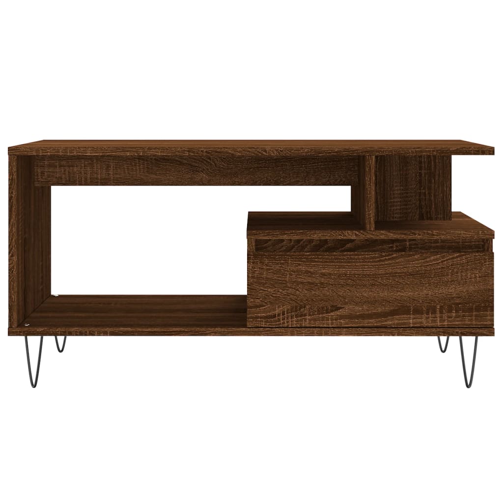 vidaXL Coffee Table Brown Oak 90x49x45 cm Engineered Wood 5